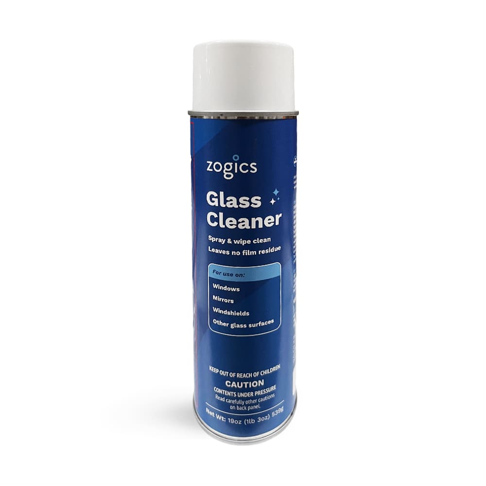 Zogics Glass Cleaning Spray, Aerosol 19 oz Spray Bottle