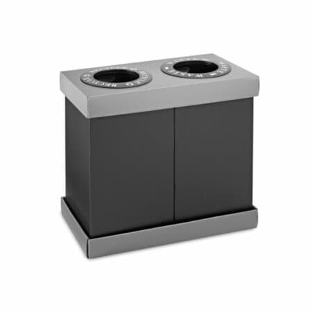 28 Gallon Black Plastic Rectangular Recycling Bin | Alpine Industries